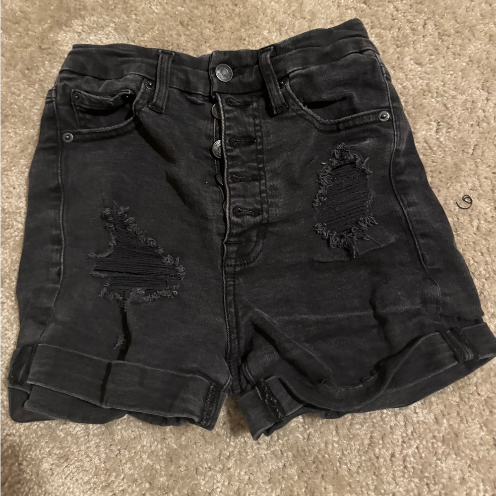 Aeropostale Super high rise curvy midi Jean shorts size 2